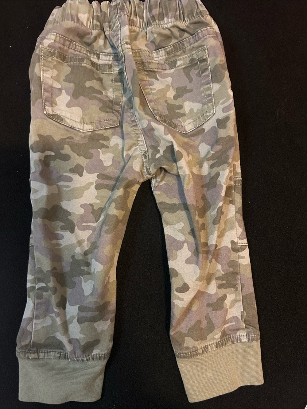 Cat & Jack 18-24M Green/Gray Camo Army Jogger Pants Cotton Elastic Waist ids C